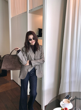 龍喜儿 高级感羊毛西装马甲套装女英伦风气质加厚两件套M877