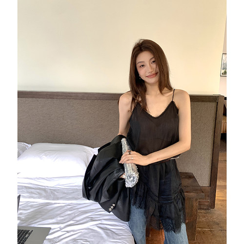 蕾丝花边吊带裙女内搭外穿打底衫