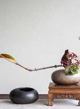 黑檀木矮花架 户外盆景摆放架置物架 花瓶摆件花器底座仿古小木架