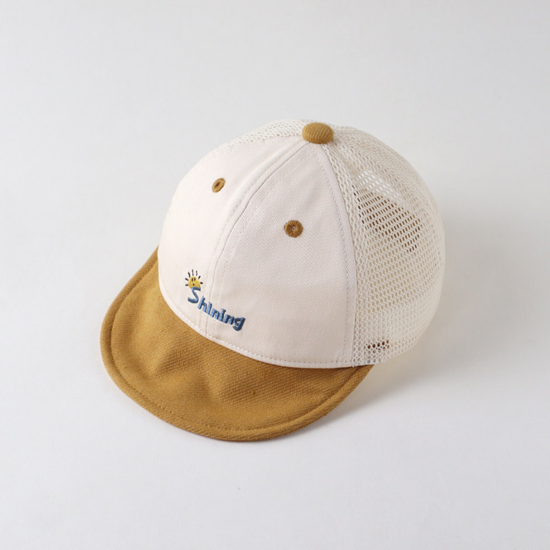 婴儿遮阳网眼鸭舌帽子春秋夏季薄款防晒男宝宝婴幼儿童男童太阳帽