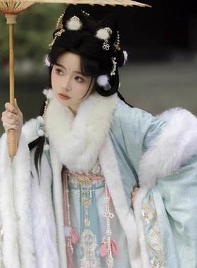 汉服女【小郡主】唐制国风齐胸襦裙加厚加绒大袖衫日常可穿秋冬季