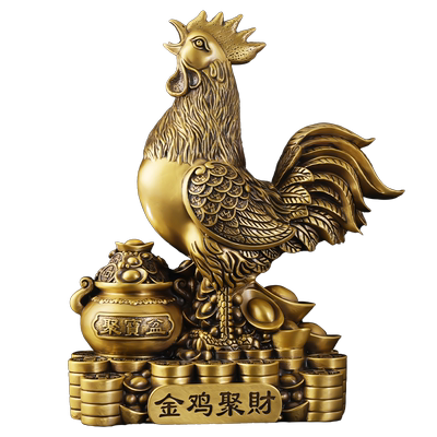 铜公鸡摆件金鸡聚财铜器工艺品家居装饰品招财吉祥物摆设如意鸡