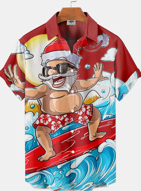 Holiday 3D funny print plus size shirt度假3D搞笑印花大码衬衣