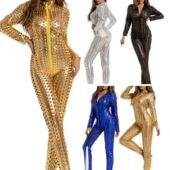 tight fitting Lattice zipper pair pants镂空紧身拉链连体裤