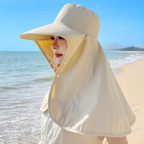 防晒帽女夏季大檐户外渔夫帽