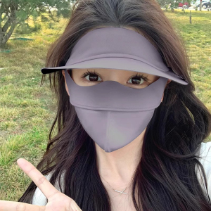 UPF50+防晒口罩女夏季冰丝全脸遮阳脸基尼防紫外线鸭舌面罩3D立体