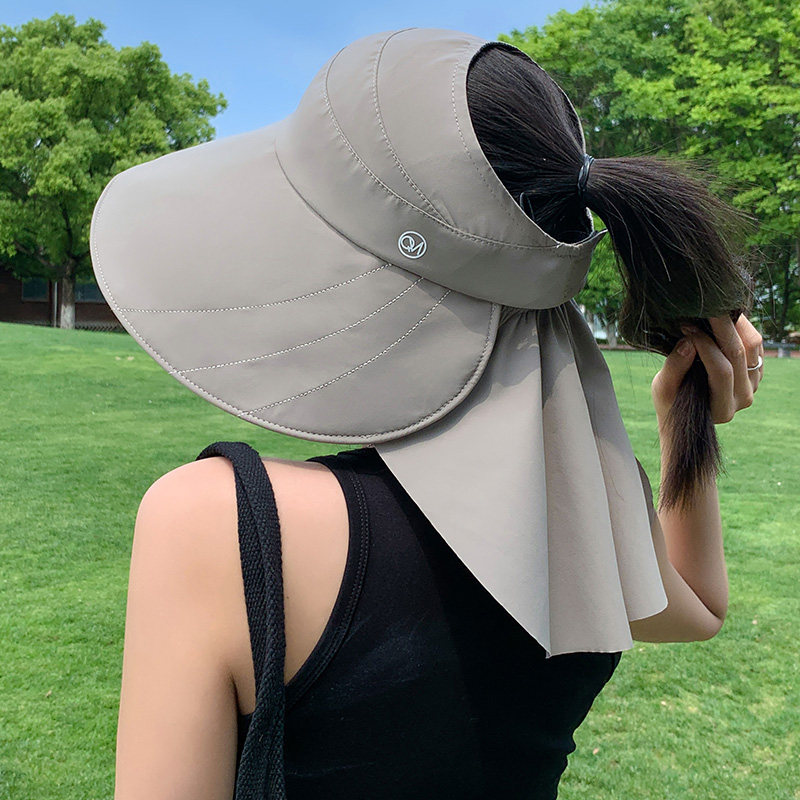 大帽檐黑胶防晒帽女2026新款夏季户外遮阳帽子护颈防紫外线太阳帽