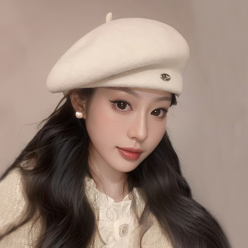 高品质羊毛呢贝雷帽气质显脸小