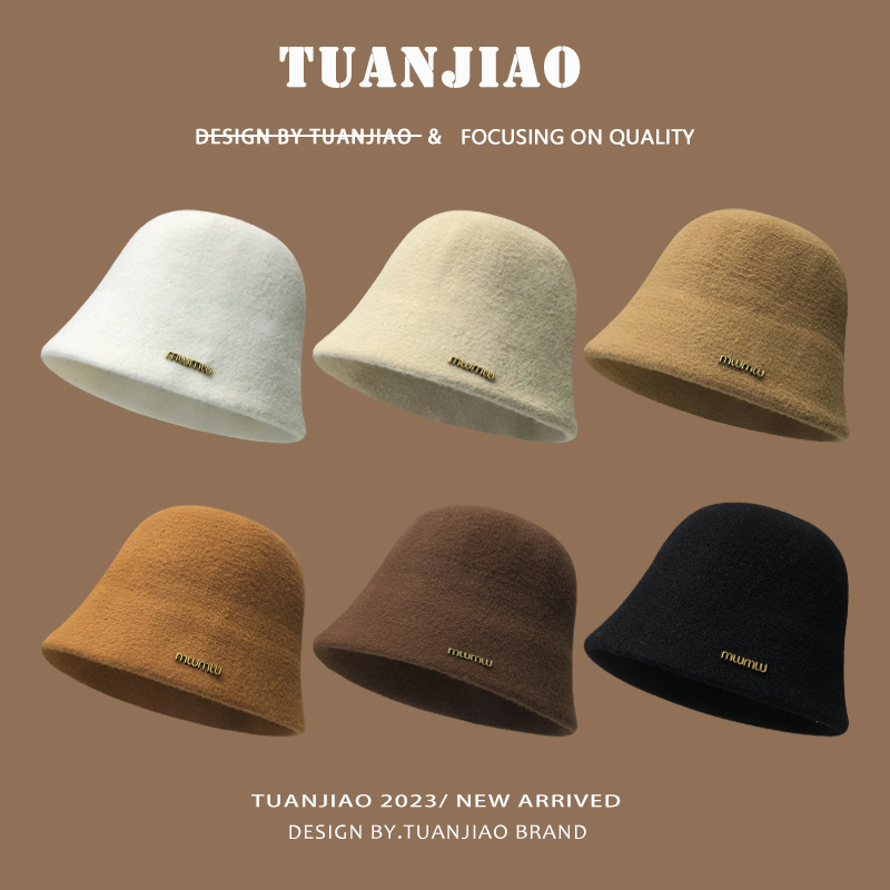 美拉德风羊毛呢百搭显脸小渔夫帽