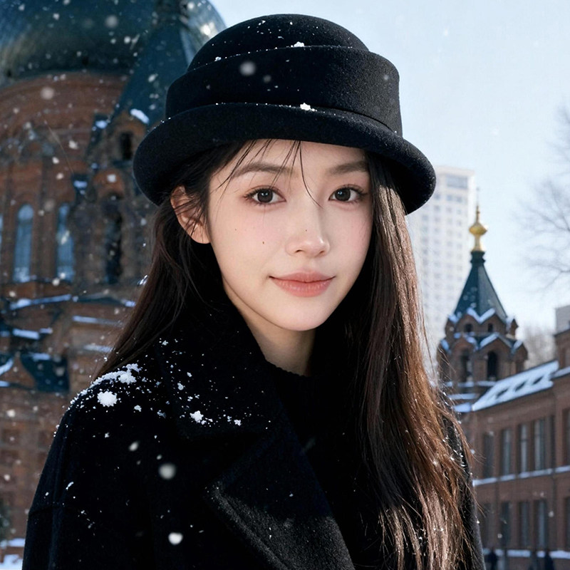 法式千金风黑色卷边礼帽女秋冬复古百搭显脸小高级感羊毛呢渔夫帽,服饰配件/皮带/帽子/围巾,帽子,淘宝优惠券,粉丝福利购,淘宝优惠卷