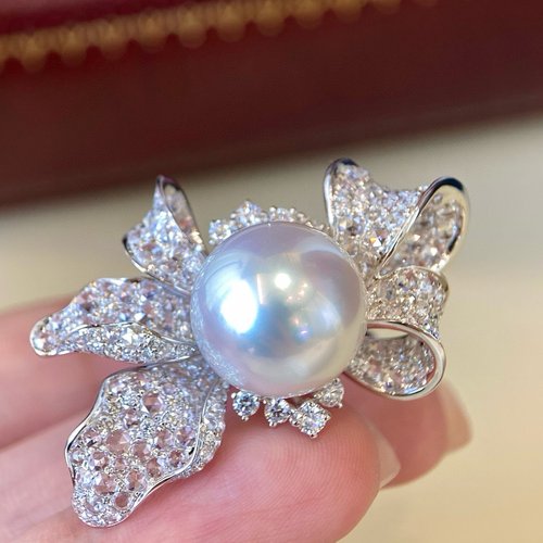 十几个w的既视感优雅端庄晚宴澳白戒指13-14mm正圆完美T选维纳斯