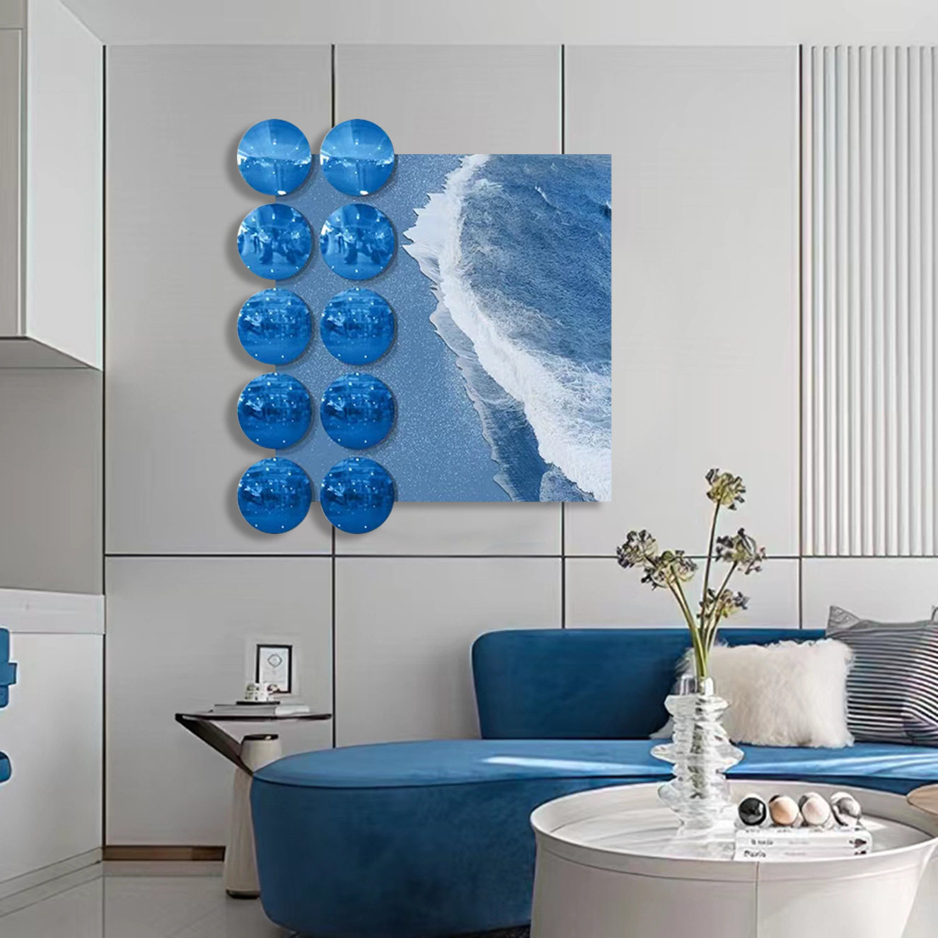 现代轻奢纯手绘油画3D立体亚克力球面抽象装饰画客厅沙发背景墙画