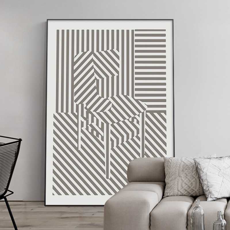 包豪斯bauhaus工业风抽象几何椅子小众文艺装饰画大幅落地壁挂画