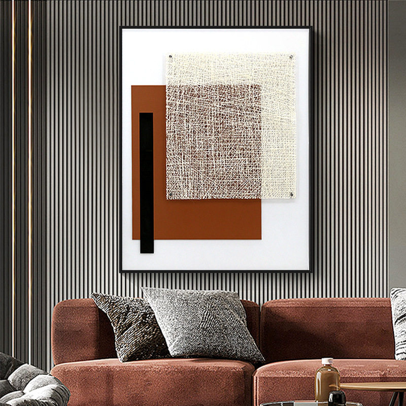 现代简约装饰画皮革亚克力工艺实物画卧室沙发背景墙走廊立体挂画