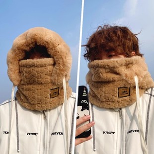 帽子男士秋冬季防风骑车加绒加厚面罩头套保暖防寒雷锋帽男款冬天