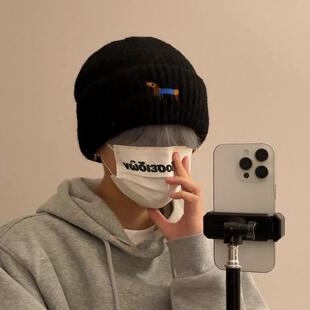 帽子男士秋冬潮毛线帽男款保暖百搭冷帽宽松大头围显脸小针织帽男