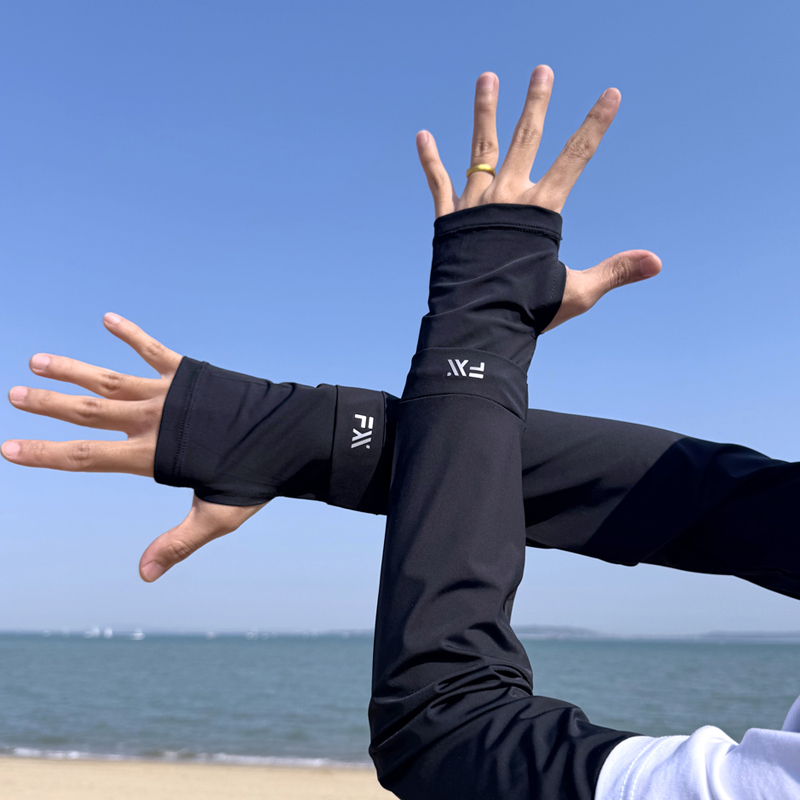 防晒冰丝袖套男款夏开车骑行防紫外线冰袖护手臂套袖钓鱼透气大码