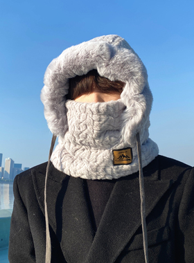 帽子男士秋冬季防风骑车加绒加厚面罩头套保暖防寒雷锋帽男款冬天