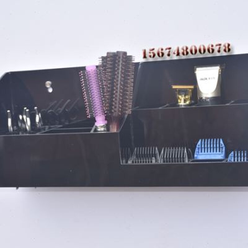 现货速发美发店医院发廊挂壁推剪器推子剪刀滚梳卡尺收纳盒插放工