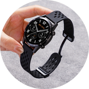 适用华为GT4手表gt3表带watch4pro新款watch3磁吸扣夏天透气洞洞款硅胶Pro智能watchgt2e男运动GS3荣耀magic2