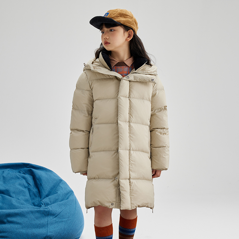 鹅小宝中长款超厚男女童鹅绒服