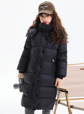 鹅小宝特价清仓童装极寒超厚保暖95白鹅绒中长款儿童羽绒服亲子装