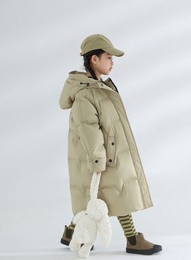 鹅小宝特价清仓 童装冬季加厚中长款95白鸭绒儿童羽绒服男女童