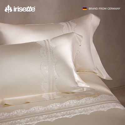 irisette120支天丝棉四件套裸睡高端轻奢丝滑凉感蕾丝床上用品