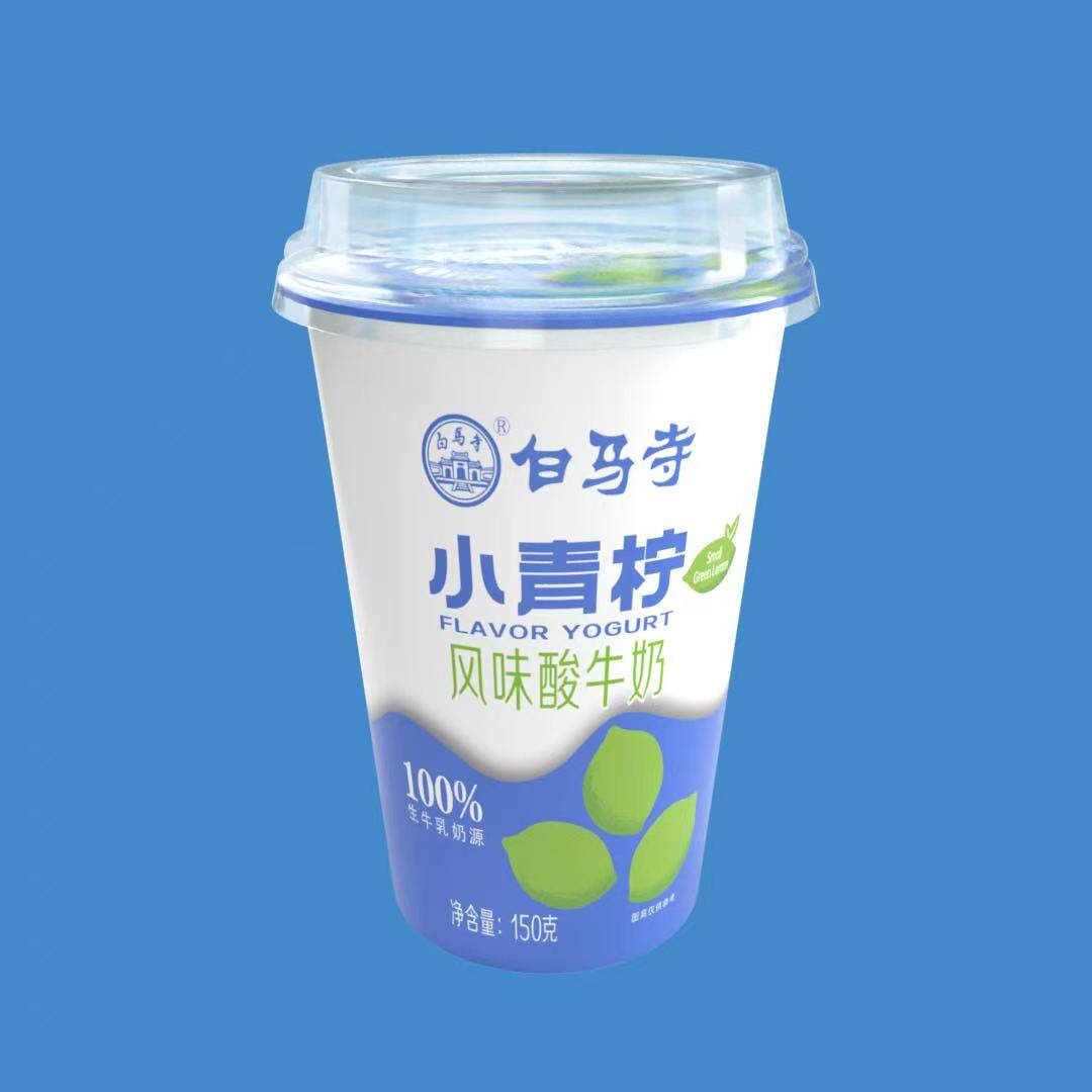 河南白马寺新口味小青柠杯装酸牛奶经典原味无蔗糖150g杯低温酸奶