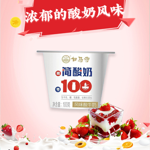 洛阳白马寺简酸奶杯装益生菌100g营养早餐学生宿舍经典零添加健康