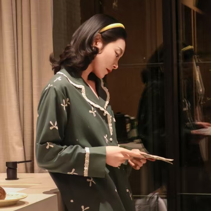 纯棉家居服套装植物花卉简约休闲