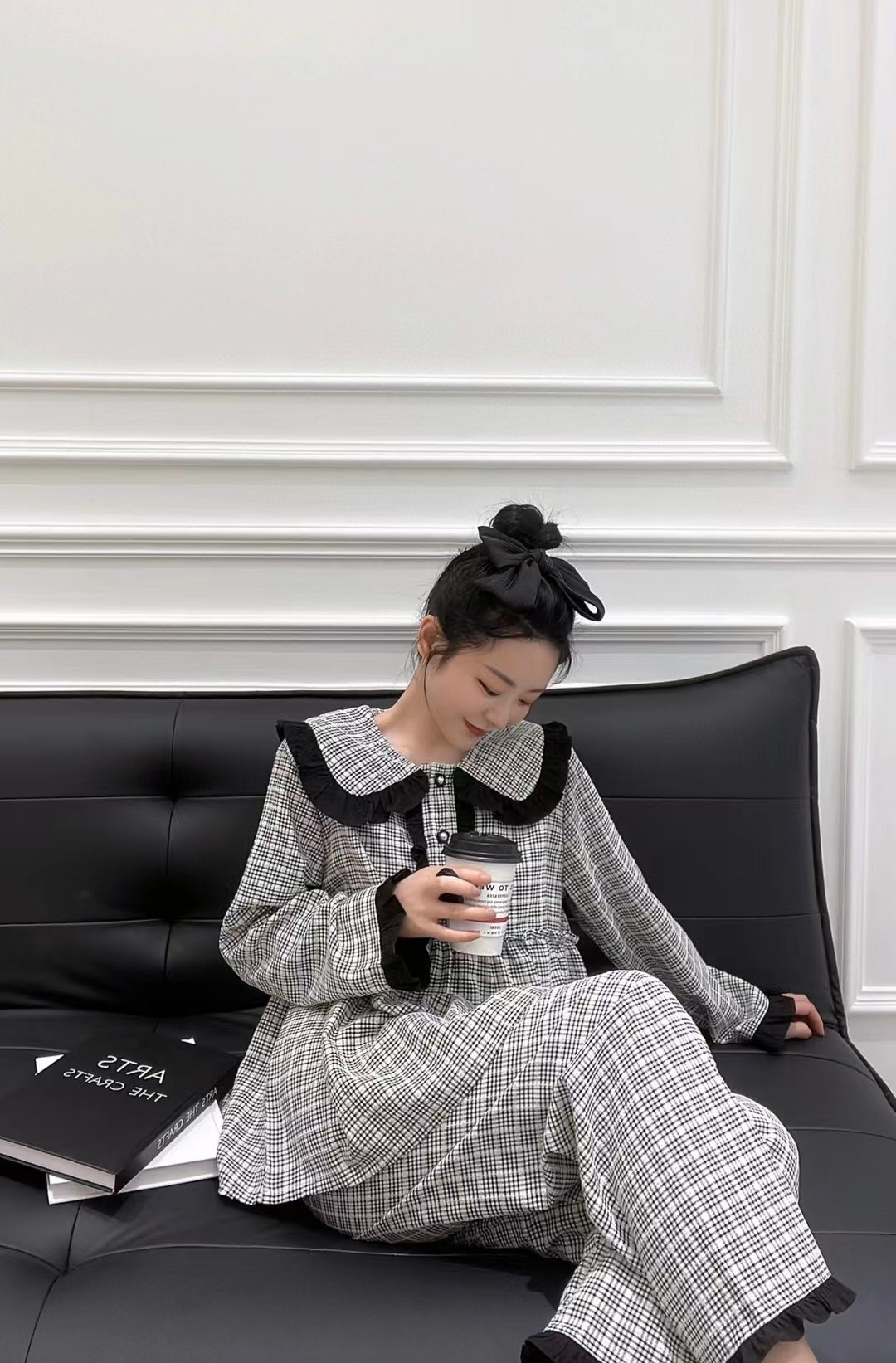 秋冬季睡衣女长袖长裤套装春款家居服精梳棉可爱宫廷春秋款蕾丝边