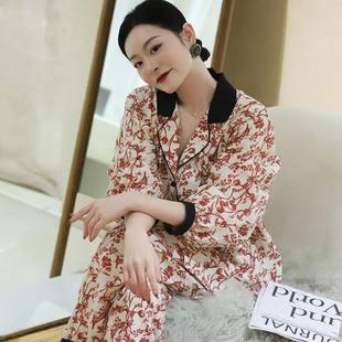 维安花密睡衣女纯棉高级感花色睡衣女长袖春秋款2025新款家居服