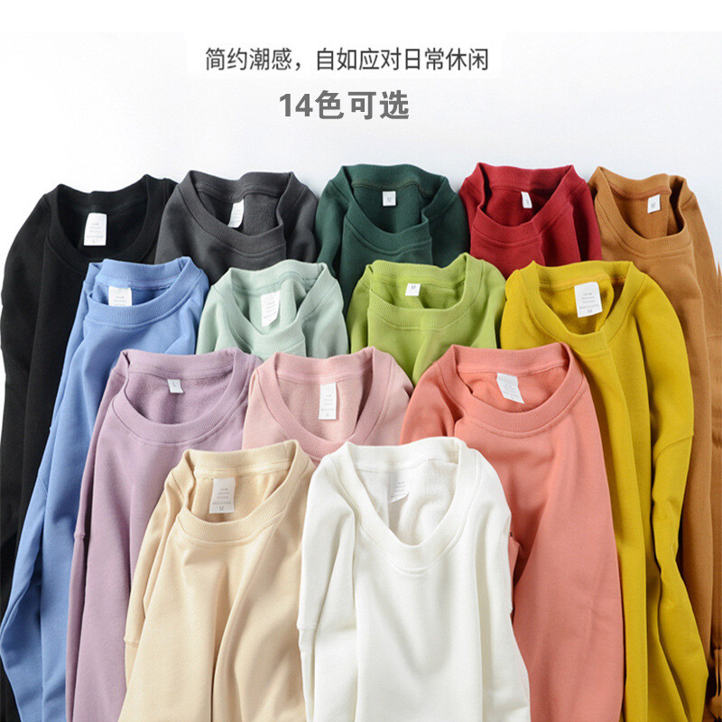 350g纯色日系重磅卫衣男潮牌卫衣
