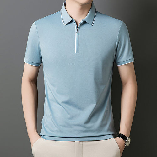 男装Polo衫模特手抓图夏短袖T恤97005翻领常规标准20