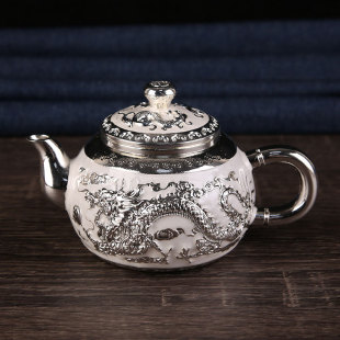 喜宴酒具龍鳳茶具商務送禮佳品工廠直銷 高檔銀色功夫茶具茶壺中式