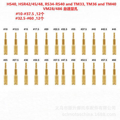 12PCS Mikuni RS HS HSR48化油器TM33怠速量孔Pilot Jet VM28/486