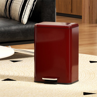 复古双层脚踏垃圾桶 脚踩金属客厅厨房包豪斯高颜值卫生桶