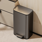 大号新款 意式 厨房脚踏垃圾桶 脚踩家用客厅轻奢高档不锈钢火山灰