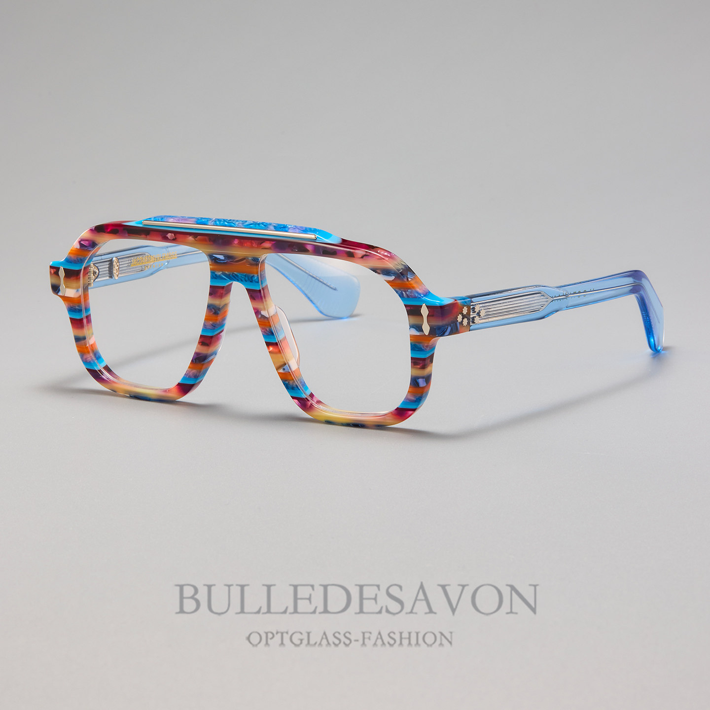 JMM花彩拼色板材眼镜框男女时尚大脸素颜眼镜可配近视防蓝光变色