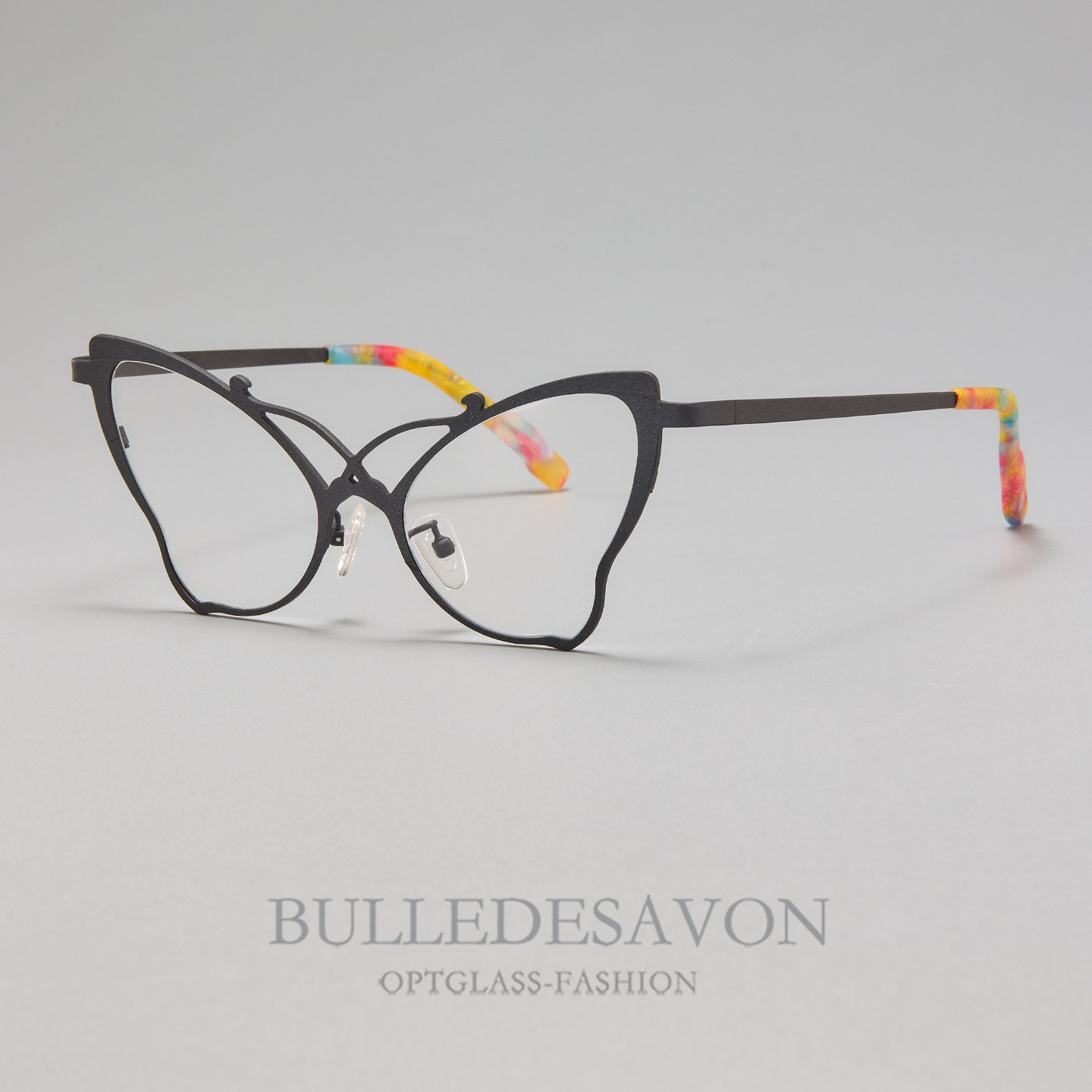 彩色蝴蝶形超轻纯钛近视眼镜框男女小众素颜瘦脸可配度数防蓝光潮