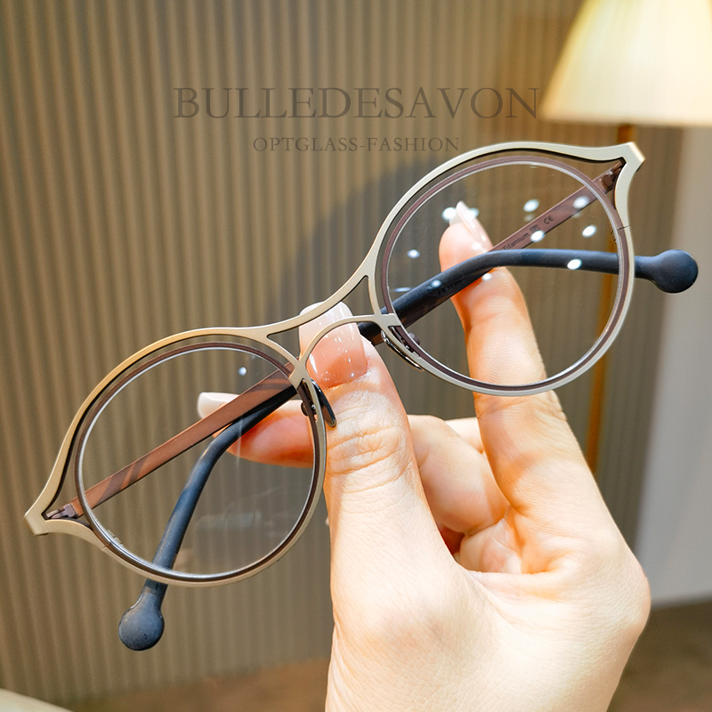 多色超轻纯钛近视眼镜框架男女款小众素颜百搭可配度数防蓝光潮款