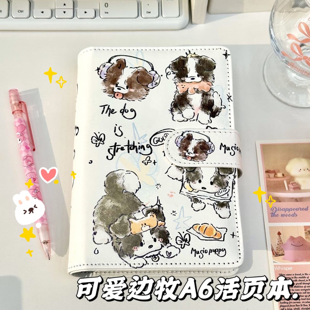 可爱边牧a6活页本少女笔记本