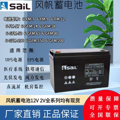 sail徐水6-GFM-38/65/100铅酸蓄电池12V100AH直流屏UPS电源用