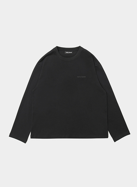 3BLK 四季刚需 匹马棉莫代尔混纺圆领长袖打底 长绒棉微弹打底T恤