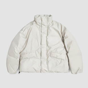3BLK 百搭羽绒服极简休闲立领外套 御寒Bi入700蓬白鹅绒厚夹克
