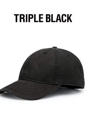 TRIPLE BLACK 黑色水洗做旧棒球帽 No Logo Cleanfit Essential