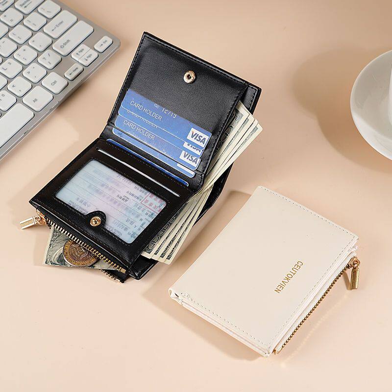 新款钱包女式短款高颜值零钱包简约便携多卡位大容量精致卡包钱包