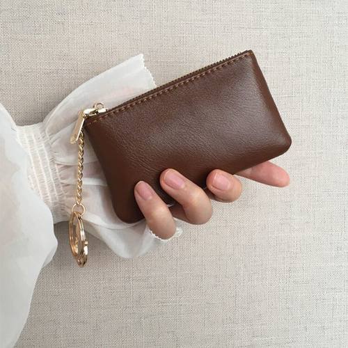 钥匙包卡包小巧拉链零钱包轻薄锁匙包口红包汽车便携软皮质感简约