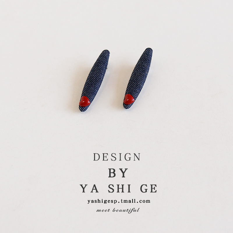 牛仔爱心鸭嘴夹可爱简约侧边碎发小夹子2025新款清新甜美刘海夹